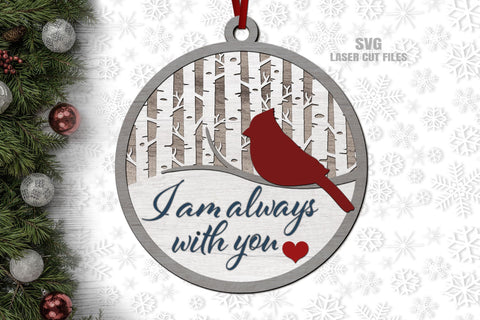 Cardinal Ornament SVG Laser Cut Files | Memorial SVG | Christmas SVG SVG Cloud9Design 