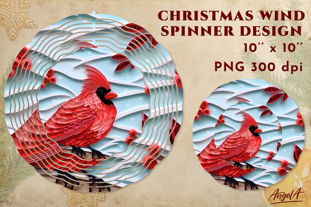 Cardinal wind spinner / Christmas wind spinner sublimation Sublimation Angelina Semenova 