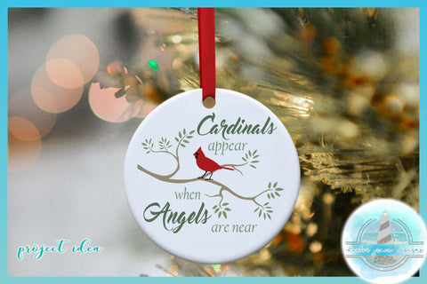 Cardinals Appear When Angels Are Near Christmas Memorial Quote SVG SVG Harbor Grace Designs 
