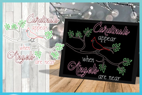 Cardinals Appear When Angels Are Near Foil Quill Single Line SVG SVG Harbor Grace Designs 