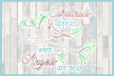 Cardinals Appear When Angels Are Near Foil Quill Single Line SVG SVG Harbor Grace Designs 
