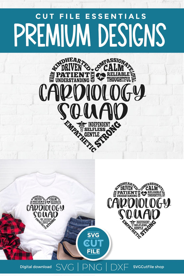 Cardiology squad svg with subway art heart SVG SVG Cut File 