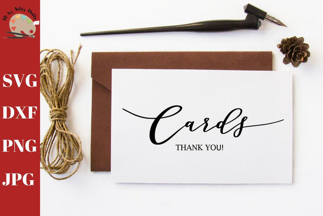 Cards Thank You decal - wedding cards box decal svg - Wedding card sign svg dxf SVG The Artsy Spot 
