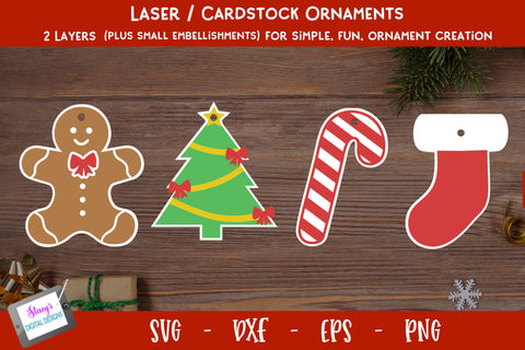 Cardstock Christmas Ornaments | Christmas Gift Tags SVG Stacy's Digital Designs 