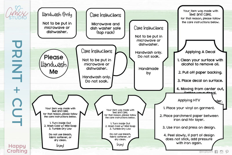 Care Card Designs - Print and cut - So Fontsy