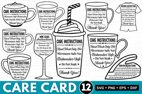 Mug Care Card Svg 