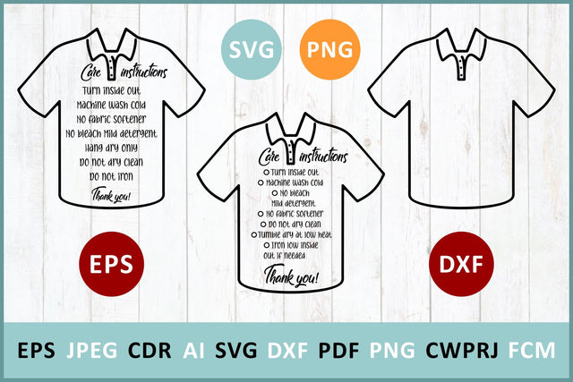 Care instruction Polo TShirt svg SVG Zoya Miller 