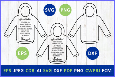 Care instruction Pullover hoodies TShirt svg SVG Zoya Miller 