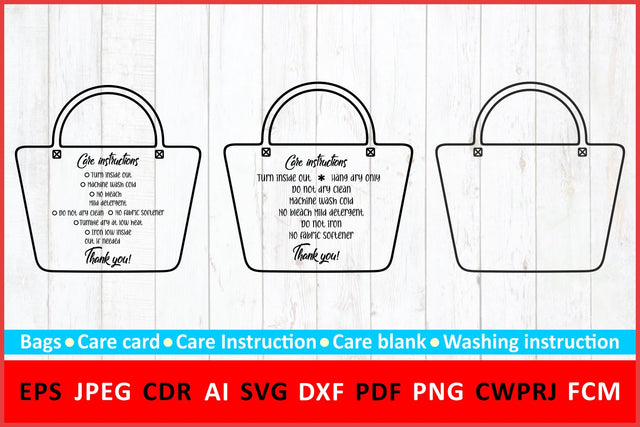 Care instruction svg Care Card Shopping Tote Bag svg Washing instruction svg Care blank SVG Zoya Miller 