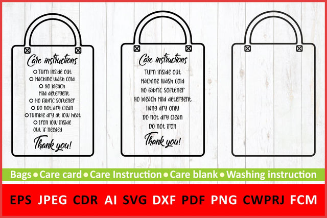 Care instruction svg Care Card svg Washing instruction svg Shopping Tote Bag svg Print and cut svg SVG Zoya Miller 