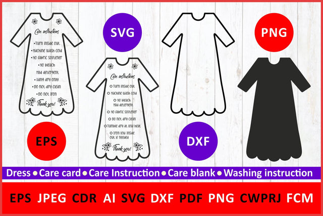 Care instruction svg - Care svg - Washing instruction svg - Dress svg - print and cut svg SVG Zoya Miller 
