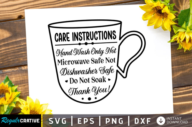 Care instructions hand wash SVG Design SVG Regulrcrative 
