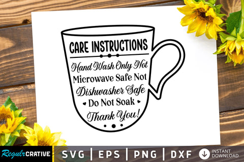 Care instructions hand wash SVG Design SVG Regulrcrative 