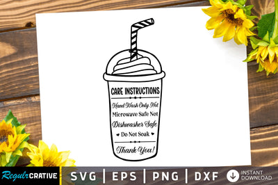 Care instructions hand wash SVG Design SVG Regulrcrative 