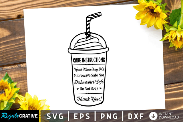 Care instructions hand wash SVG Design SVG Regulrcrative 