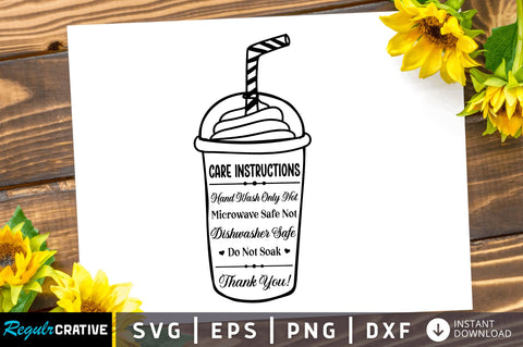 Care instructions hand wash SVG Design SVG Regulrcrative 