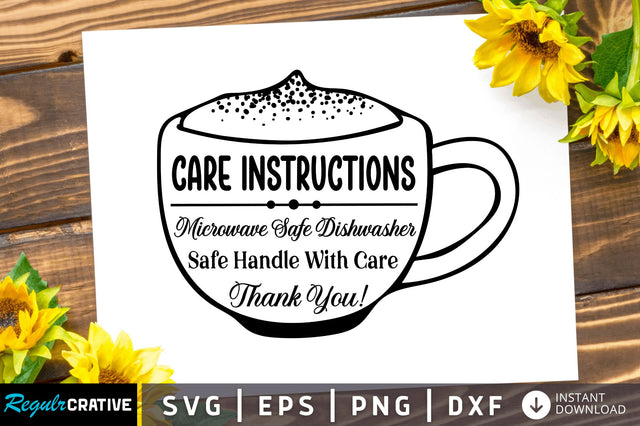 Care instructions microwave SVG SVG Regulrcrative 