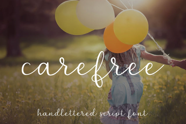 Carefree - A handlettered script font Font Stacy's Digital Designs 