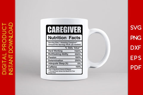 Caregiver Nutrition Facts SVG PNG PDF Cut File SVG Creativedesigntee 