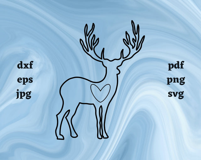 Caribou Heart SVG Cut File SVG Northern Light SVG 