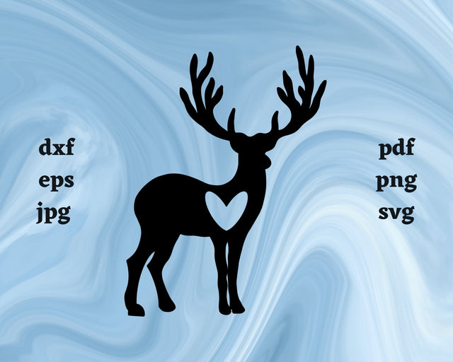 Caribou Heart SVG Cut File SVG Northern Light SVG 