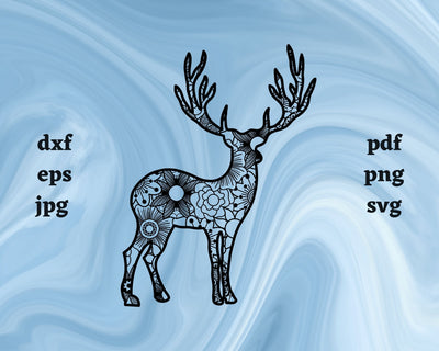 Caribou Mandala SVG Cut File SVG Northern Light SVG 