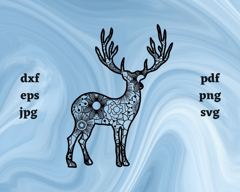 Caribou Mandala SVG Cut File SVG Northern Light SVG 