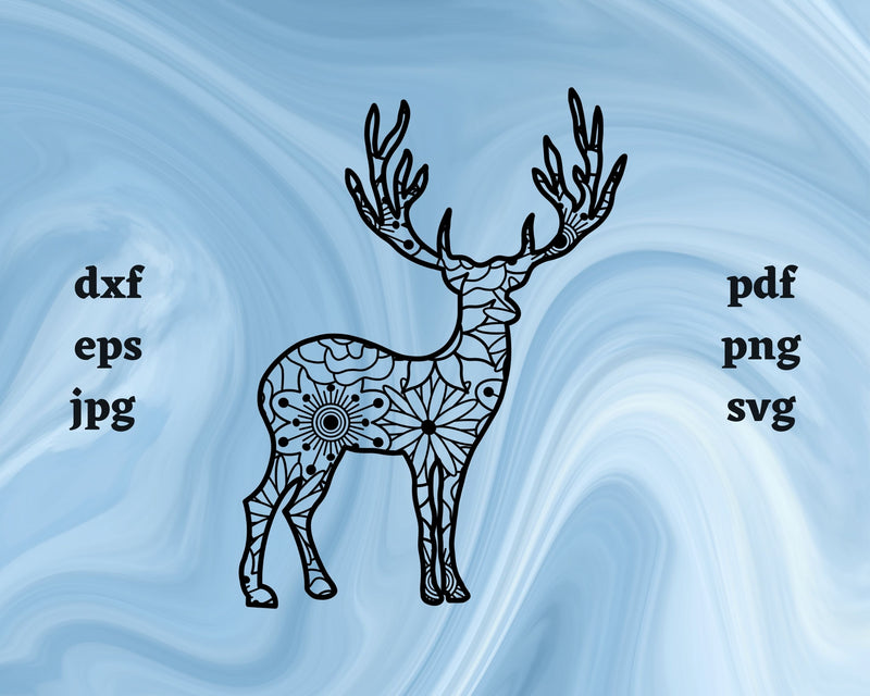 Caribou Mandala SVG Cut File SVG Northern Light SVG 