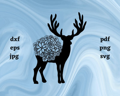 Caribou Mandala SVG Cut File SVG Northern Light SVG 