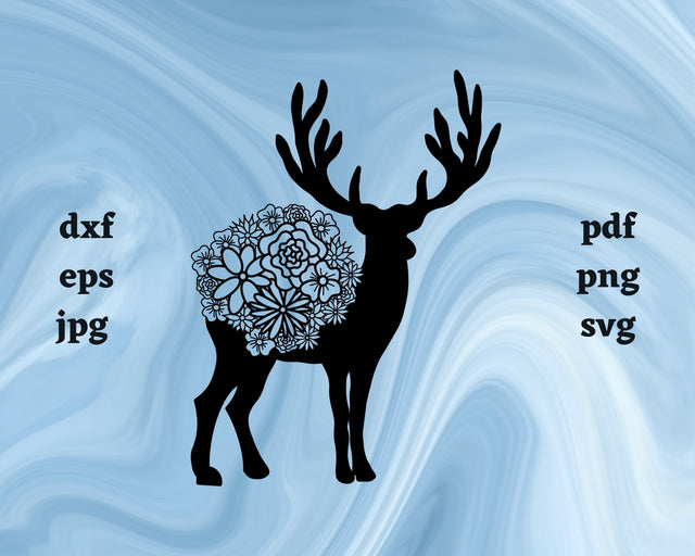 Caribou Mandala SVG Cut File SVG Northern Light SVG 
