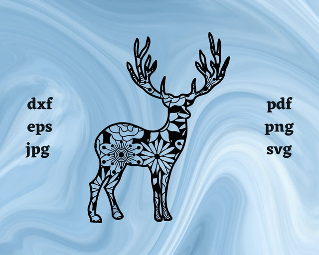 Caribou Mandala SVG Cut File SVG Northern Light SVG 