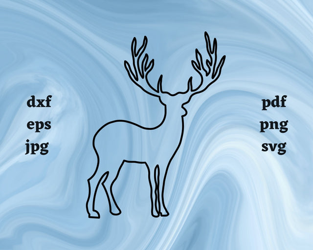 Caribou Outline SVG Cut File SVG Northern Light SVG 