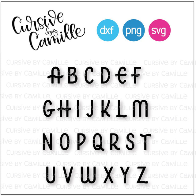 Carlton Alphabet Cut File SVG Cursive by Camille 