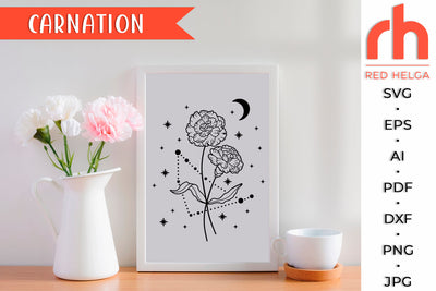 Carnation SVG - Capricorn Cut File SVG RedHelgaArt 