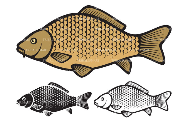 Carp fish icons SVG TribaliumArtSF 