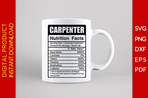 Carpenter Nutrition Facts SVG PNG PDF Cut File SVG Creativedesigntee 