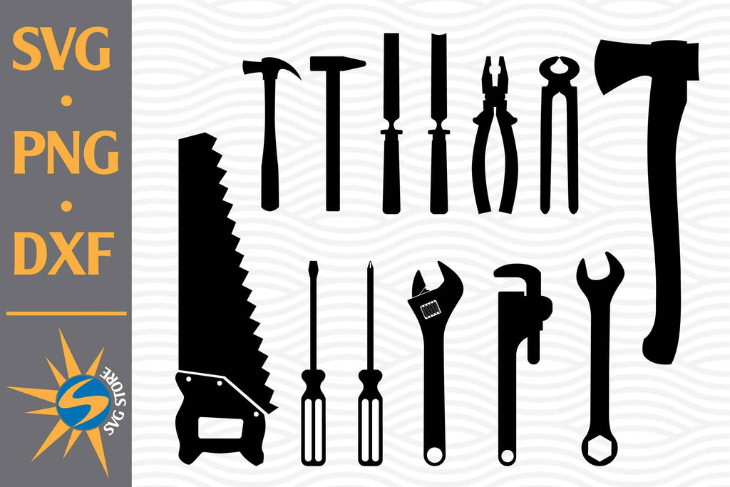 Carpenter Tools Silhouette SVG, PNG, DXF Digital Files Include - So Fontsy