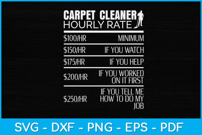 Carpet Cleaner Hourly Rate Funny Svg Design SVG artprintfile 