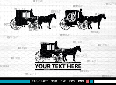carriages Monogram, Carriages Silhouette, Horse Carriage Svg, Horse Svg, Carriages Svg, SB00039 SVG ETC Craft 