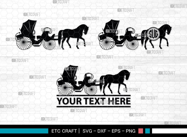 carriages Monogram, Carriages Silhouette, Horse Carriage Svg, Horse Svg, Carriages Svg, SB00039 SVG ETC Craft 
