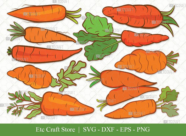 Carrot Clipart SVG Cut File | Vegetable Svg | Easter Svg | Food Svg | Carrot Bundle | Eps | Dxf | Png SVG ETC Craft 
