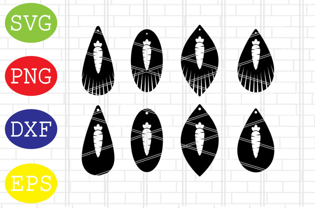 Carrot Earrings Svg, Easter Bunny Svg, Happy Easter Svg, Png, Eps, Dxf Files SVG DigitalSvgFiles 