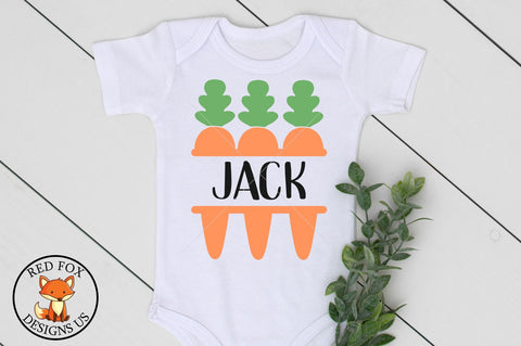 Carrot Monogram | Baby Easter Design | SVG PNG DXF SVG RedFoxDesignsUS 