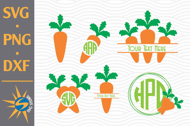 Carrot Monogram SVG, PNG, DXF Digital Files Include SVG SVGStoreShop 