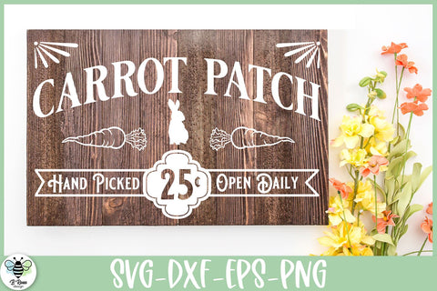 Carrot Patch Sign SVG | Vintage Easter Sign Cut File SVG B Renee Design 