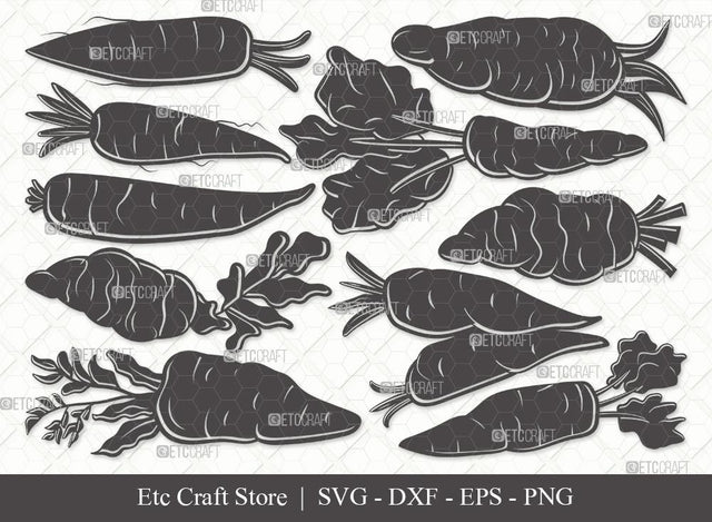 Carrot Silhouette SVG Cut File | Vegetable Svg | Easter Svg | Food Svg | Carrot Bundle | Eps | Dxf | Png SVG ETC Craft 