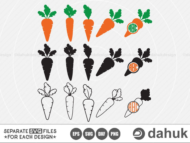 Carrot Svg, Carrot Svg Bundle, Carrot Logo, Carrot Illustration, svg, svg, png, dxf & eps designs SVG dahukdesign 