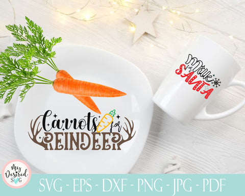 Carrots for Reindeer SVG, Santa's Reindeer, christmas reindeer, holiday svg, christmas cookies, cookies for santa, kids christmas svg, eps SVG MyDesiredSVG 