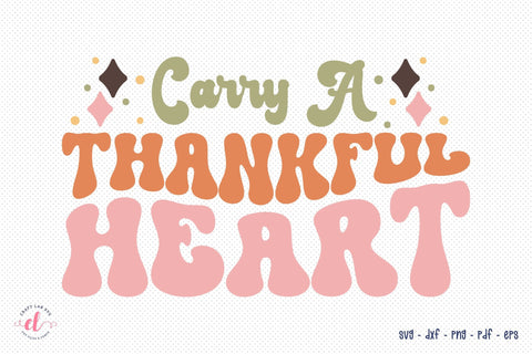 Carry a Thankful Heart | Retro Thanksgiving SVG SVG CraftLabSVG 