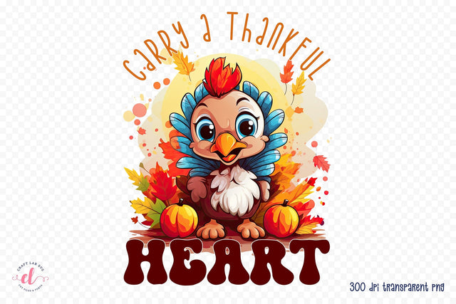 Carry a Thankful Heart | Thanksgiving PNG Sublimation Sublimation CraftLabSVG 